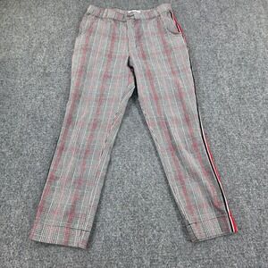 Hollister California Plaid Lined Track Pants Womens Size Small Red Black White